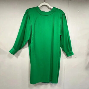 Vintage Stanley Sherman Emerald Green Shift Dress Size 12- like new condition